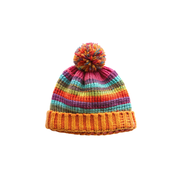 Toddler Winter Hat Colored horizontal stripes