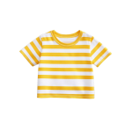 Striped print short sleeve round neck tee tops