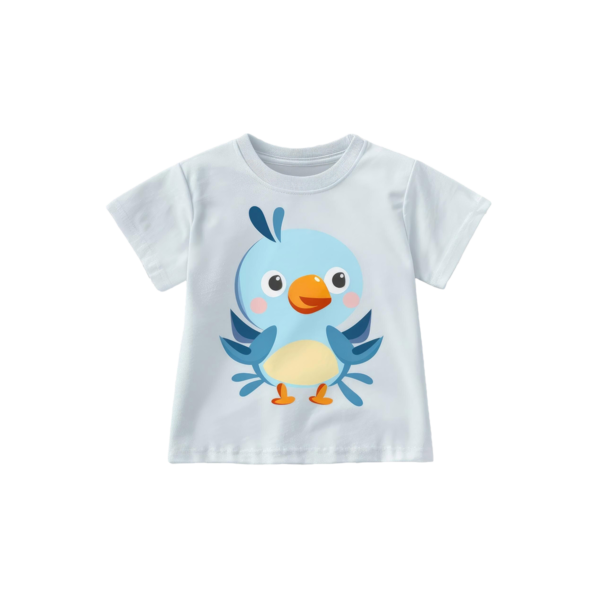 Striped short-sleeved T-shirt bird