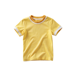 Striped short-sleeved T-shirt Yellow