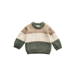 Toddler long sleeve sweatshirt green and white stripes