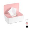 Wipes Dispenser, Baby Wipe Container, Refillable Wipe Holder for Easy Open & Close Wipe Case with Lid (Pink)