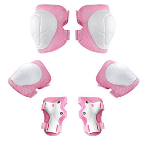 Kids Protective Gear Set, Knee Pads for Kids 3-8 Years Toddler, Knee and Elbow Pads with Wrist Guards for Skating Cycling Bike, Pink