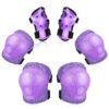 Knee Pads for Kids 3-8 Years, Elbow Pads with Wrist Guards 3 in 1 Protective Gear Set for Skating Cycling Bike Roller Skates, Pink Purple