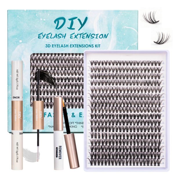 DIY Lash Extension Kit, 320Pcs Eyelash Clusters Kit, 30D+40D Individual Lashes Set with Lash Bond and Seal, Lash Tweezers at Home for Beginner (10-16mm Mix)