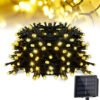 72 ft 200 LED Solar String Lights, Outdoor Solar Solar Fairy Lights, Waterproof Christmas Lights for Garden, Party Decoration, Warm White