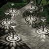 6 Pack Solar Pathway Lights, LED Solar Powered Garden Lights, Outdoor Solar Lights for Walkway Yard Landscape (Color Changing & Cool White)