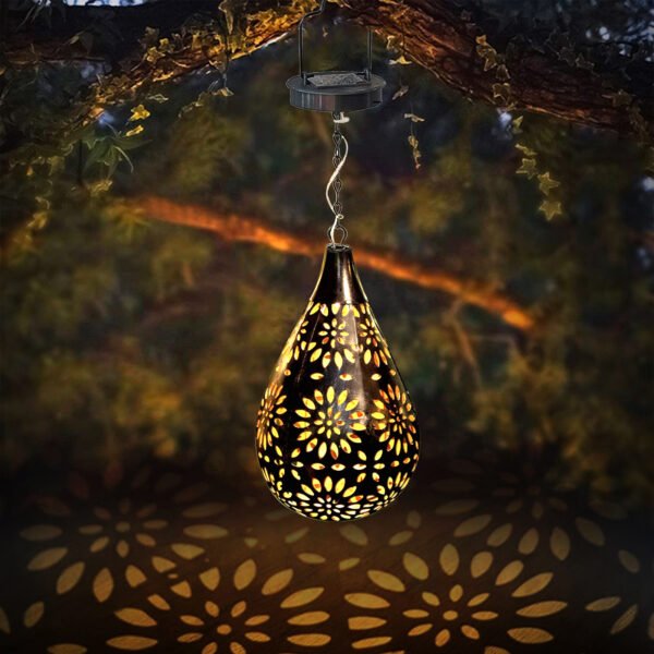 Syenll Solar Hanging Light, Decorative Garden Boho Light, Outdoor Solar Water Drop Light for Patio Lawn Fence