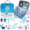 Washable Makeup Kit for Kids, 25 Pcs Frozen Toys for Girls, Cosmetic Beauty Kit for Girls, Girls Makeup Birthday Toys Gifts for 4-8 Year Old Girls