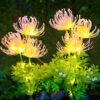 Solar Garden Lights Outdoor, 2 Pack Solar Flowers Lights with 6 Glowing Flowers and Stems, Outdoor Solar Lights for Yard, Solar Garden Lights Decoration