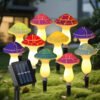 10 Pack Solar Cracked Mushroom Lights, Waterproof LED Solar Garden Stake Lights for Outdoor Yard Backyard Pathway Decoration, Warm White