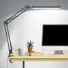 Syenll LED Desk Lamp, Adjustable Swing Arm Desk Light with Clamp, 3 Color Modes 10 Brightness Reading Lamp for Home Office