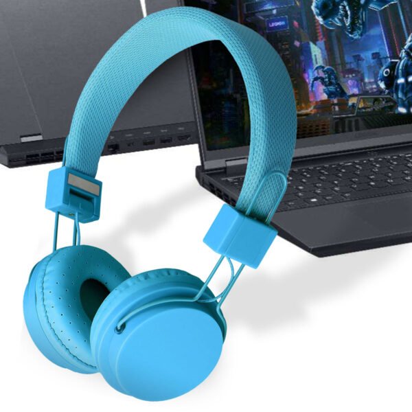 2 Kids Headphones, Wired Earphone for Boys Girls, 3.5mm Foldable Headset Suitable for Smartphones, Tablets, Blue