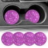 Syenll 4 Pack Car Cup Holder Coaster, 2.75 inch Universal Cup Holders, Non-Slip Car Accessories Interior Sets, Pink
