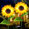 2 Pack Sunflower Solar Lights, Outdoor Decorative LED Solar Garden Lights for Landscape Patio Lawn Yard Decoration