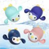 Syenll Bath Toys, 4 Pack Penguin Windup Toy for Boys Girls, Funny Floating Pool Toys for Kids Toddlers