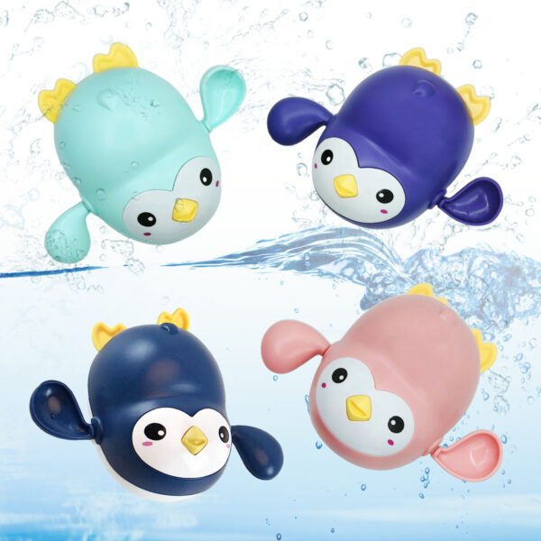 Syenll Bath Toys, 4 Pack Penguin Windup Toy for Boys Girls, Funny Floating Pool Toys for Kids Toddlers