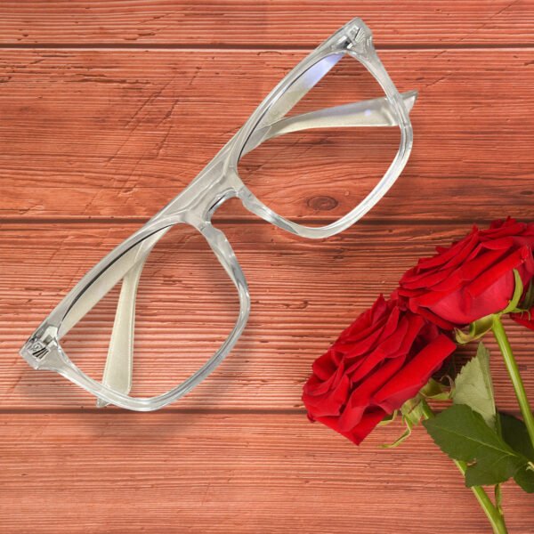 白色6 Blue Light Blocking Glasses, Computer Gaming Glasses for Women Men, Anti Eyestrain & UV Glasses, White