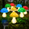 8 Pack Mushroom Solar Lights Outdoor, 23ft 8 Modes Waterproof Solar Garden Light for Yard Patio Lawn Decoration