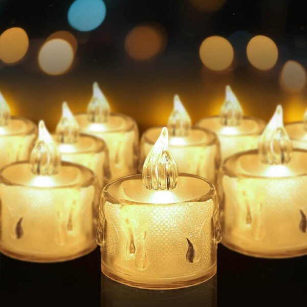 24 Pack Flameless LED Tea Lights, Battery Operated Fake Tealights Candles for Wedding, Party, Votive, Table Decor, Warm White