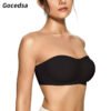 Gocedsa Womens Strapless Bras Push Up Bandeau Bra Non Slip Wireless Supportive Padded Bras Seamless Comfortable Tube Bra