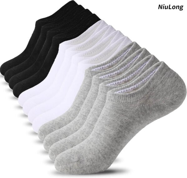 NiuLong 6 Pairs Non Slip No Show Socks, Women and Men Low Cut Invisible Liner Ankle Socks
