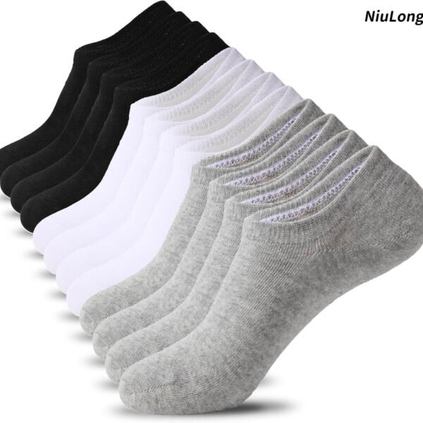 NiuLong 6 Pairs Non Slip No Show Socks, Women and Men Low Cut Invisible Liner Ankle Socks