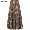 Gocedsa Women's Casual Skirt, Summer Stretch High Waist Flowy Skirts, Chiffon Loose Lightweight Skirts for Women with Lining