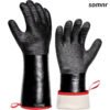 Somnr 932°F Heat Resistant BBQ Gloves, 14" Waterproof Oven & Grill Gloves, Oil & Slip-Resistant Neoprene Oven Mitts for BBQ, Fire Pit, Rotisserie, Smoker Accessories Gifts for Men and Women