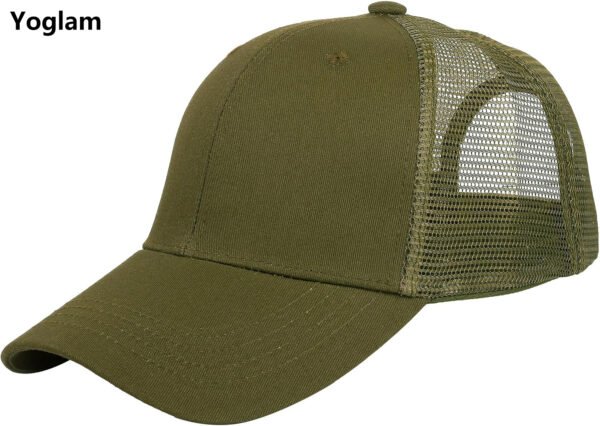 Yoglam 6 Panel Structured Plain Trucker Hat, Adjustable Baseball Cap