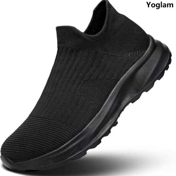 Yoglam Men's Slip On Walking Shoes Lightweight Breathable Soft Sole Athletic Sneakers for Running Gym Workout