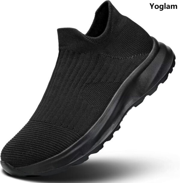 Yoglam Men's Slip On Walking Shoes Lightweight Breathable Soft Sole Athletic Sneakers for Running Gym Workout
